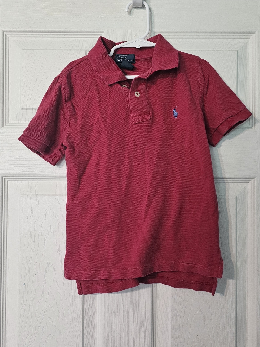 Polo by Ralph Lauren Kids Short-Sleeve Polo in Red with Light Blue Logo